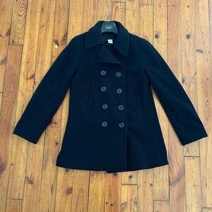 Women’s J Crew Mid-length Double Breasted Wool Pea Coat - Size Medium